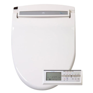 CleanSense 1500 Bidet Toilet Seat with side-panel control and instant warm water heating, fits round and elongated toilets, energy efficient.