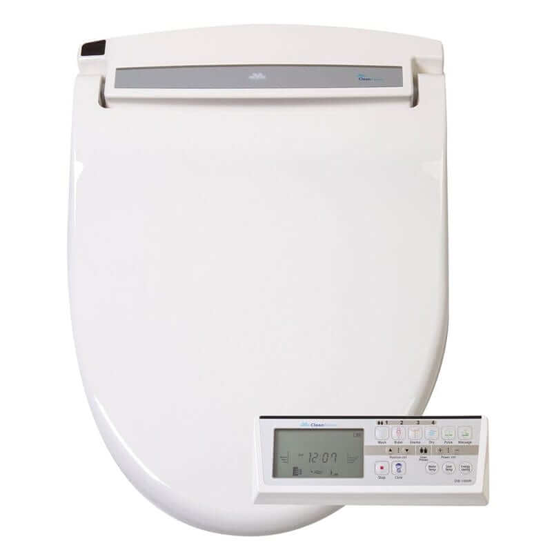 CleanSense Bidet Seat 1500 with remote control and advanced features like heated seat, unlimited warm water, and self-cleaning nozzle.