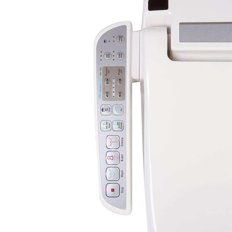 CleanSense Bidet Seat 1500 with side control panel for customized comfort and features like heated seat, warm water, and self-cleaning nozzle.
