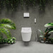 Duravit SensoWash Starck Slim Heated Bidet Seat - Front view installed in a modern bathroom with plants