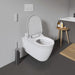 Duravit SensoWash Starck Slim Heated Bidet Seat - Installed in a modern bathroom with tissue holder