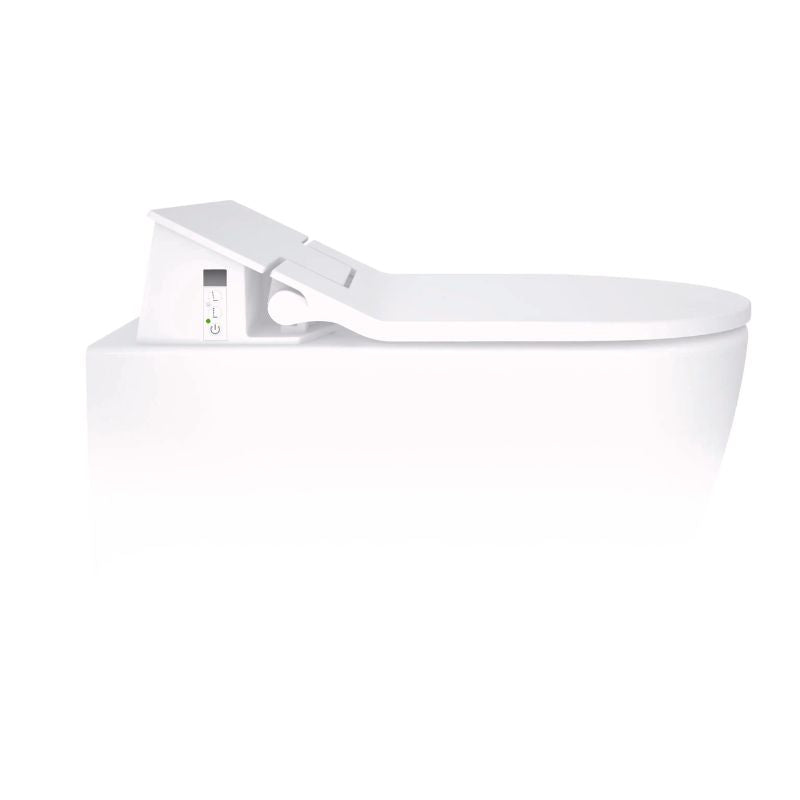 Duravit SensoWash Starck Slim Heated Bidet Seat - Side view on a white background