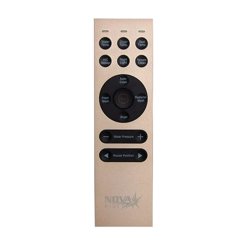 Eco Nova Bidet Toilet Seat remote control with multiple function buttons.
