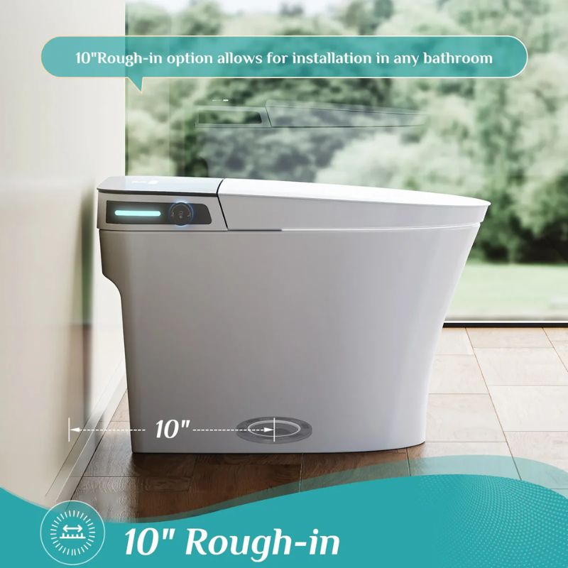 HOROW T37 Smart Bidet Toilet - side view of rough in installation measurement