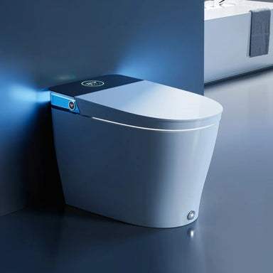 HOROW T38 Smart Bidet Combo Toilet - Modern toilet bowl with blue lighting in a bathroom setting