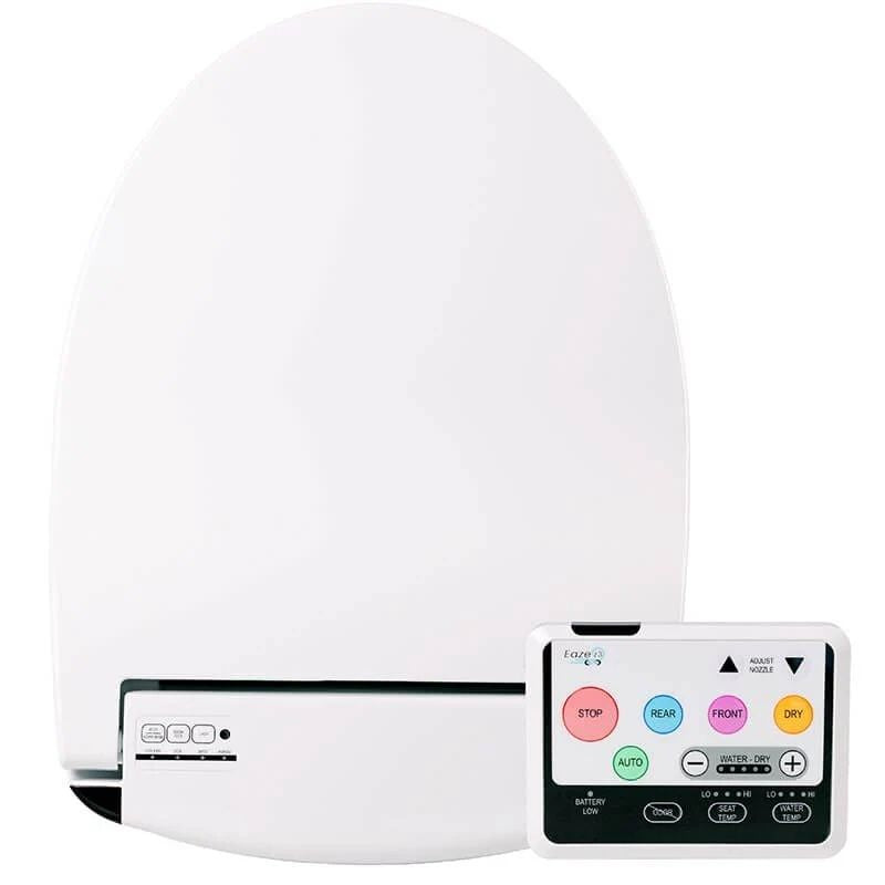 Infinity Eaze Z3 Bidet Seat - White bidet seat with a remote control on a white background