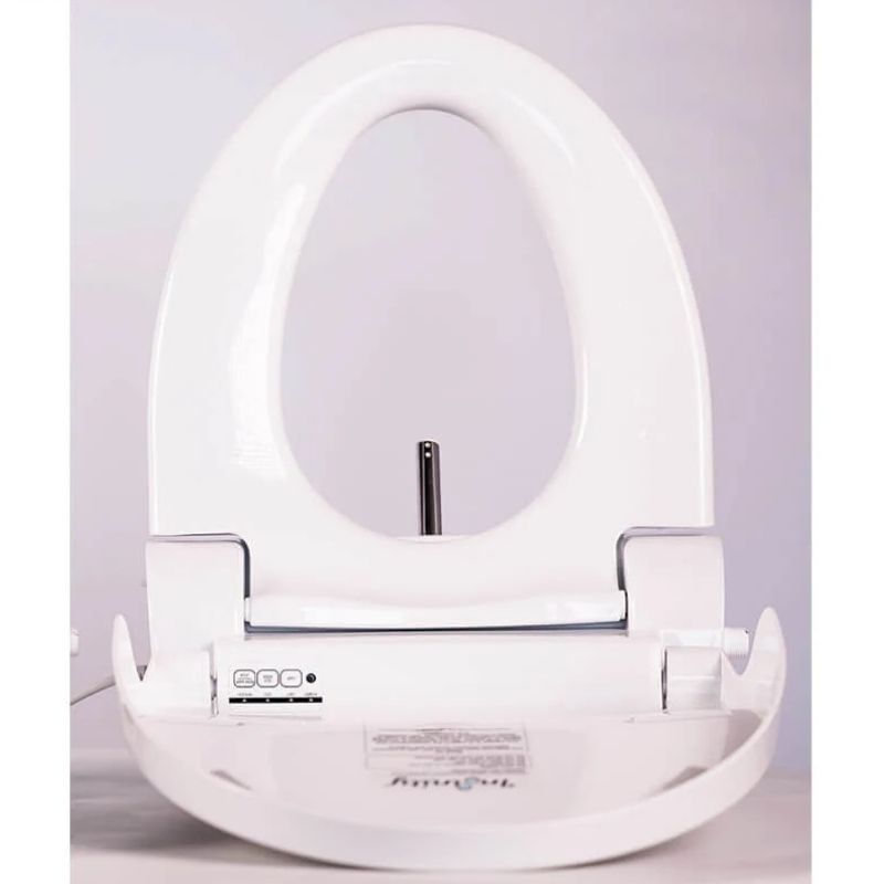 Infinity Eaze Z3 Bidet Seat - White electronic device with a screen and buttons on a light gray background