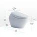 Neorest NX2 shown with dimension callouts and text indicating width, height, seat height, length, and rough-in depth on a clean white background.