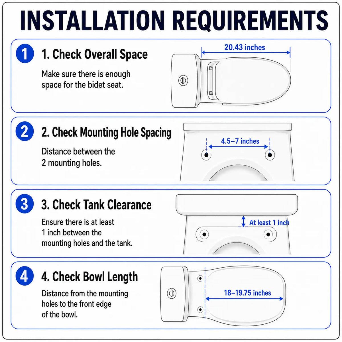 Ultra NOVA Bidet Seat dimensions
