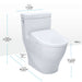 TOTO Aimes Washlet+ S7A One-Piece - White toilet with dimensions labeled on a white background