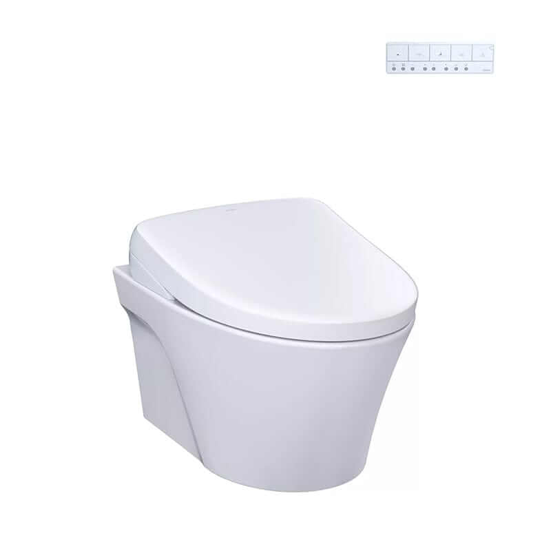 TOTO AP Washlet+ S7 Wall Hung Bidet Toilet - White toilet on a white background