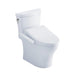 TOTO Aquia IV Arc Washlet+ C2 Two-Piece Toilet, Universal Height, 1.28 GPF & 0.9 GPF, shown in white. Image filename: toto_aquia_iv.jpg