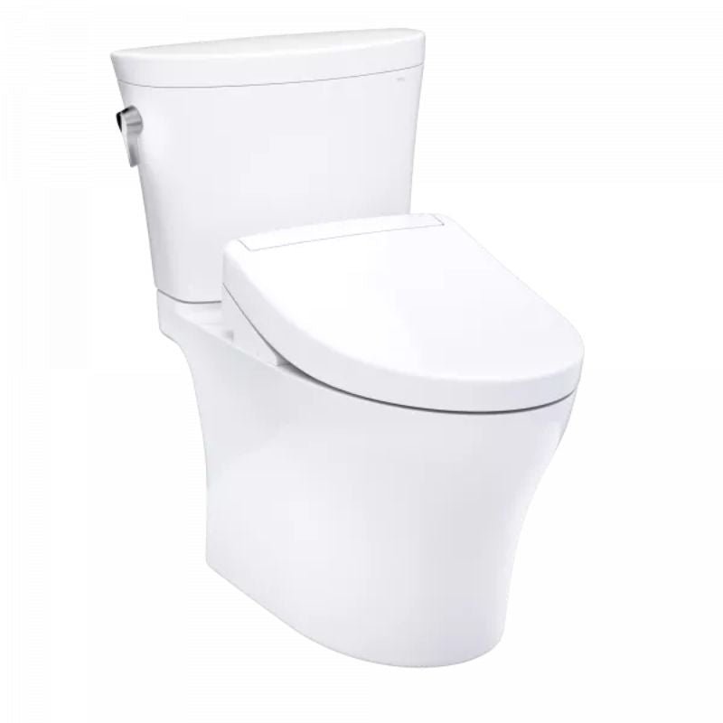 TOTO Aquia IV Arc WASHLET+ S5 Two-Piece - White toilet with closed lid on a white background
