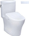 TOTO Aquia IV Cube Washlet+ S7A Two-Piece - White toilet with a separate tank on a white background