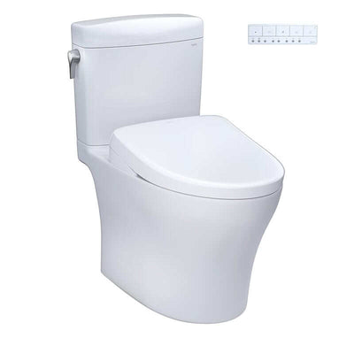 TOTO Aquia IV Cube Washlet+ S7 Two-Piece - White toilet on a white background