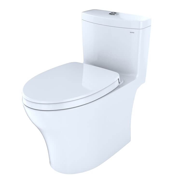TOTO Aquia IV One-Piece Toilet - white Toto toilet on a white background