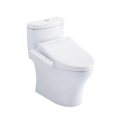 TOTO Aquia IV Washlet+ C2 one-piece toilet with 1.28 GPF and 0.9 GPF, modern bathroom fixture