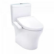 TOTO Aquia IV WASHLET+ S2 Two-Piece Toilet Universal Height - White toilet with closed lid