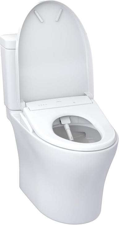 TOTO Aquia IV Washlet+ S7 Two-Piece - 1.28 GPF & 0.9 GPF - open lid