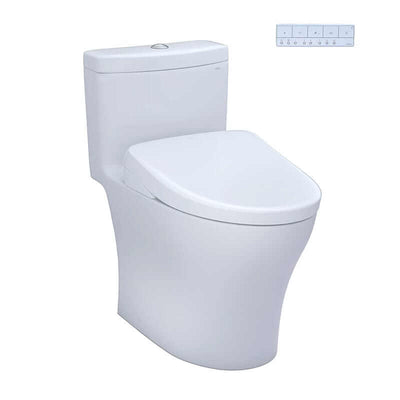 TOTO Aquia IV Washlet+ S7A One-Piece - White toilet with a lid on a white background main image