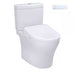 TOTO Aquia IV Washlet+ S7A, two-piece toilet with dual flush of 1.28 GPF and 0.9 GPF, featuring a sleek design and remote control.