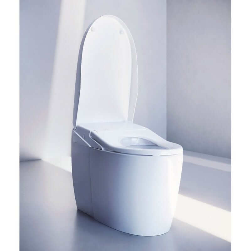 TOTO Neorest AS Bidet Toilet in a modern bathroom setting, showcasing sleek design and advanced features for comfort and hygiene.