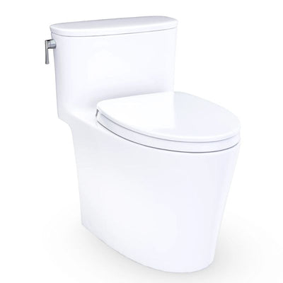 TOTO Aurora 1G One-Piece Toilet - 1.0 GPF - White toilet on a white background