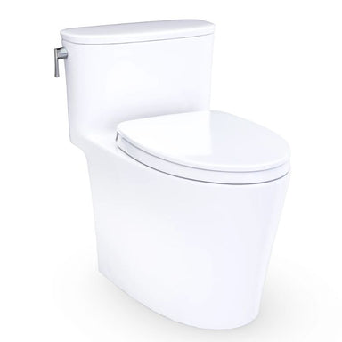 TOTO Aurora 1G One-Piece Toilet - 1.0 GPF - White toilet on a white background