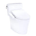 TOTO  Aurora 1G WASHLET+ S2 One-Piece Toilet - 1.0 GPF - White toilet with seat cover on a white background