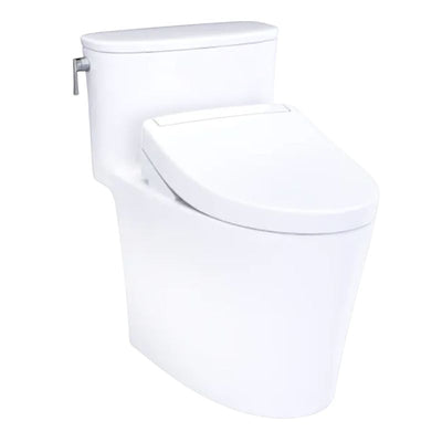 TOTO  Aurora 1G WASHLET+ S5 One-Piece Toilet - 1.0 GPF - White toilet bowl and seat on a white background