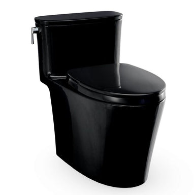 TOTO Aurora One-Piece Toilet - 1.28 GPF - Black toilet on a white background