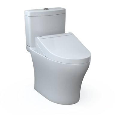 TOTO Aquia IV Washlet+ C5 Two-Piece Toilet, Universal Height, 1.28 GPF & 0.9 GPF water-saving technology.