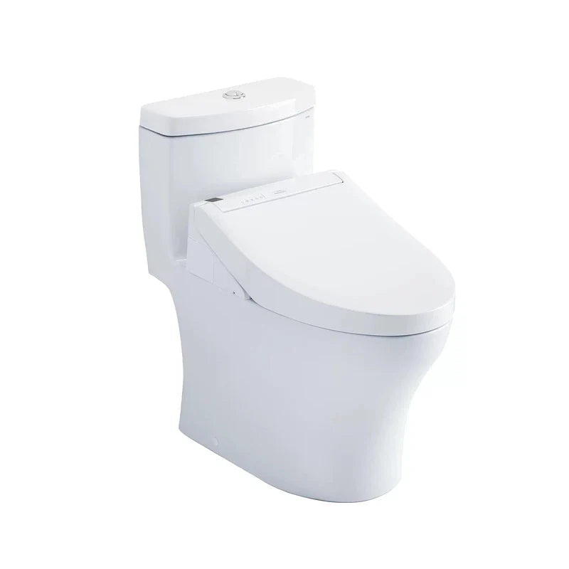 TOTO Aquia IV Washlet C5 Universal Height One-Piece Toilet, 1.28 GPF & 0.9 GPF, modern white design