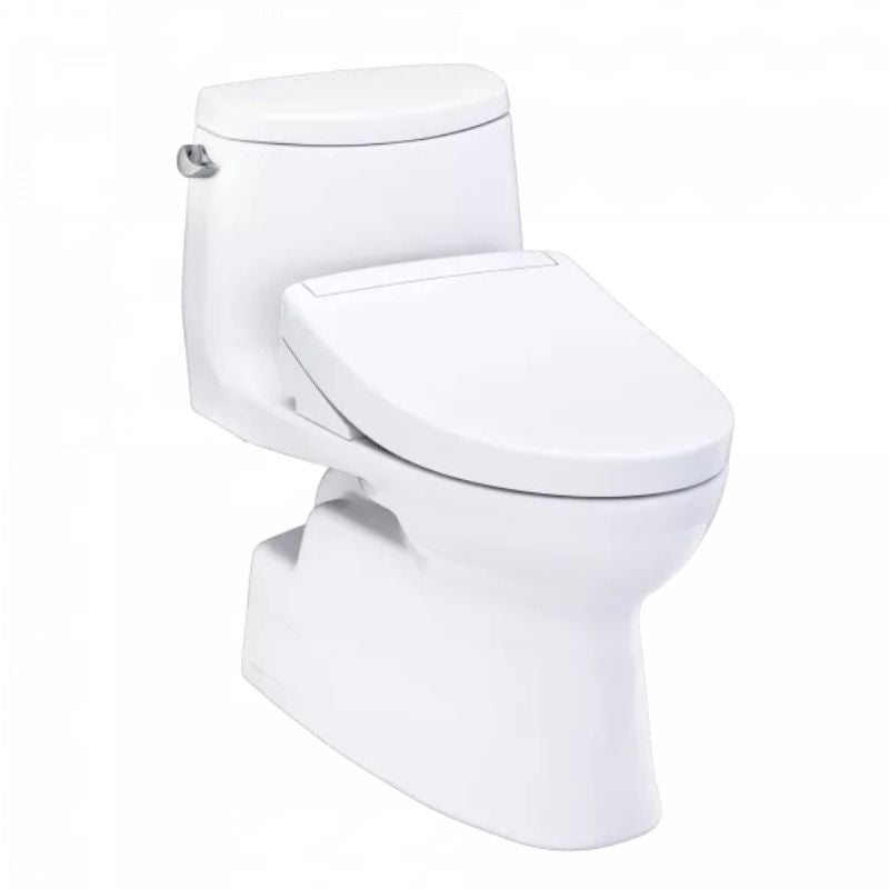 TOTO Carlyle II 1G WASHLET+ S5 One-Piece Toilet - White toilet on a white background