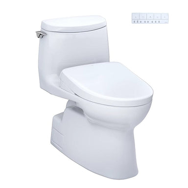 TOTO Carlyle II 1G one-piece toilet with Washlet S7, sleek and efficient design, featuring 1.0 GPF water-saving technology.