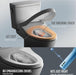 TOTO Carlyle II Washlet + S7 One-Piece - Toilet with heated seat, warm air dryer, and deodorizer features on a gray background.