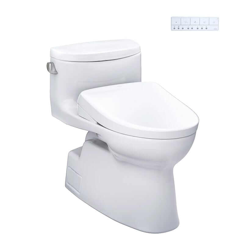 TOTO Carolina II Washlet+ S7A One Piece - White toilet on a white background