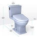 TOTO Connelly Washlet+ S7 two-piece toilet with dimensions and water-saving features, shown with height, width, and length measurements.