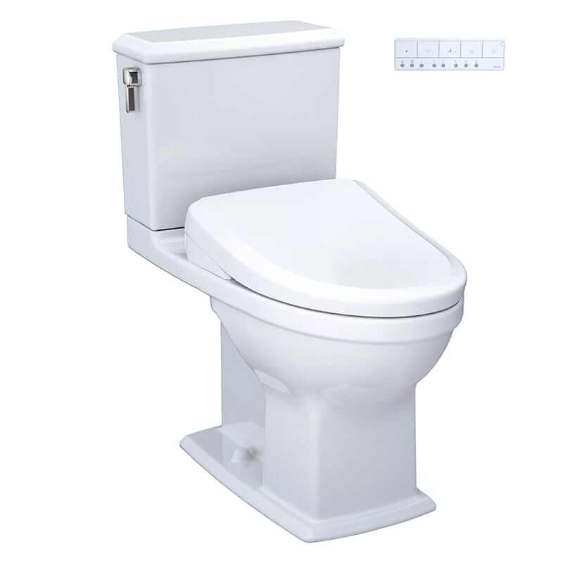 TOTO Connelly Washlet + S7A Two-Piece - White toilet with closed seat on a white background main image