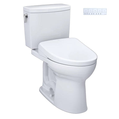 TOTO Drake II 1G Washlet Two-Piece Toilet with S7A, 1.0 GPF, featuring remote control and sleek design, ideal for modern bathrooms.