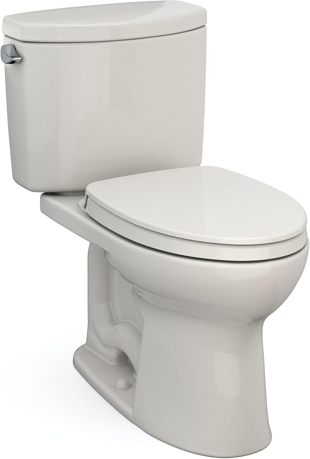 TOTO Drake II Two-Piece Elongated Sedona Beige - Beige toilet with closed lid on a white background