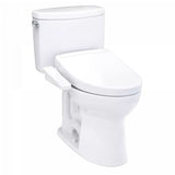 TOTO Drake II WASHLET+ S2 Two-Piece Toilet - 1.28 GPF - White toilet on a white background