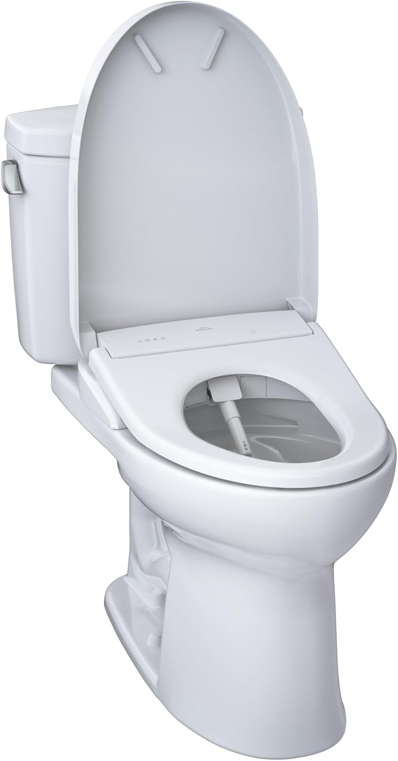 TOTO Drake II Washlet + S7 Two-Piece - open lid