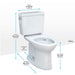 TOTO Drake Sedona Beige Elongated Toilet Dimensions - 1.28 GPF Universal Height, Two-Piece Design (No Seat Included)
