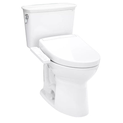 TOTO Drake Transitional WASHLET+ S2 Two-Piece Toilet - 1.28 GPF - White toilet on a white background