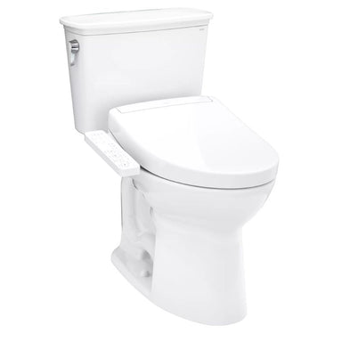 TOTO Drake Transitional WASHLET+ S2 Two-Piece Toilet - 1.28 GPF - White toilet on a white background