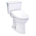 TOTO Drake Transitional WASHLET+ S5 Two-Piece Toilet - 1.28 GPF - Universal Height - White toilet on a white background