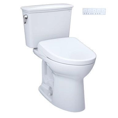 TOTO Drake Transitional Washlet + S7 two-piece toilet with 1.28 GPF, featuring modern design and efficient water usage.