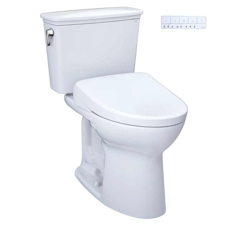 TOTO Drake Transitional Washlet + S7 Two-Piece - White toilet with a white background