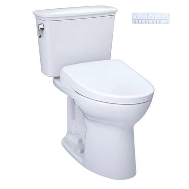 TOTO Drake Transitional Washlet + S7 two-piece toilet with 1.28 GPF, featuring modern design and efficient water usage.
